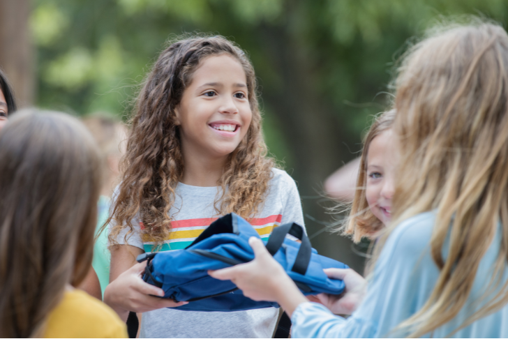 youth with backpack